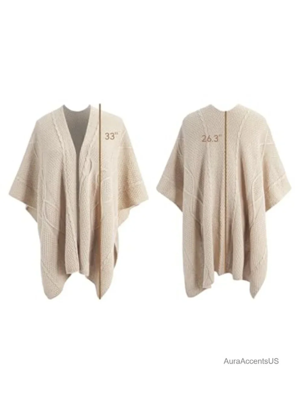 MissShorthair Women's Knit Poncho Shawl Wrap Soft Cape Scarf